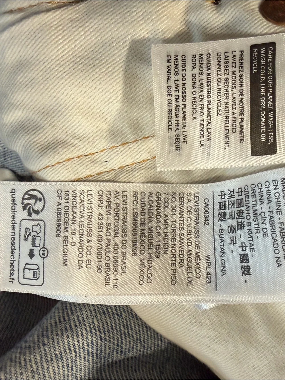 NWOT Levi's Light Blue Jeans with Dark Blue Patchwork